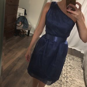 Blue one shoulder dress